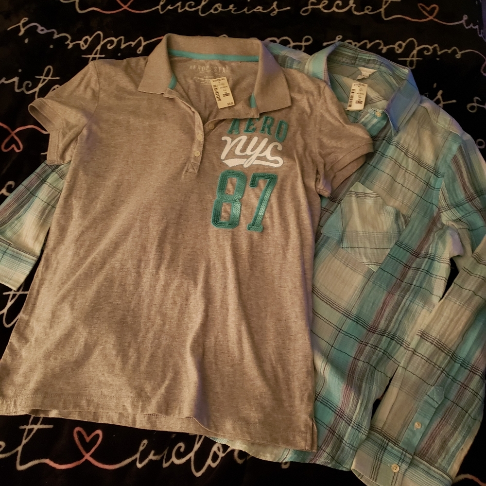Aeropostale polo and long sleeve button down shirt